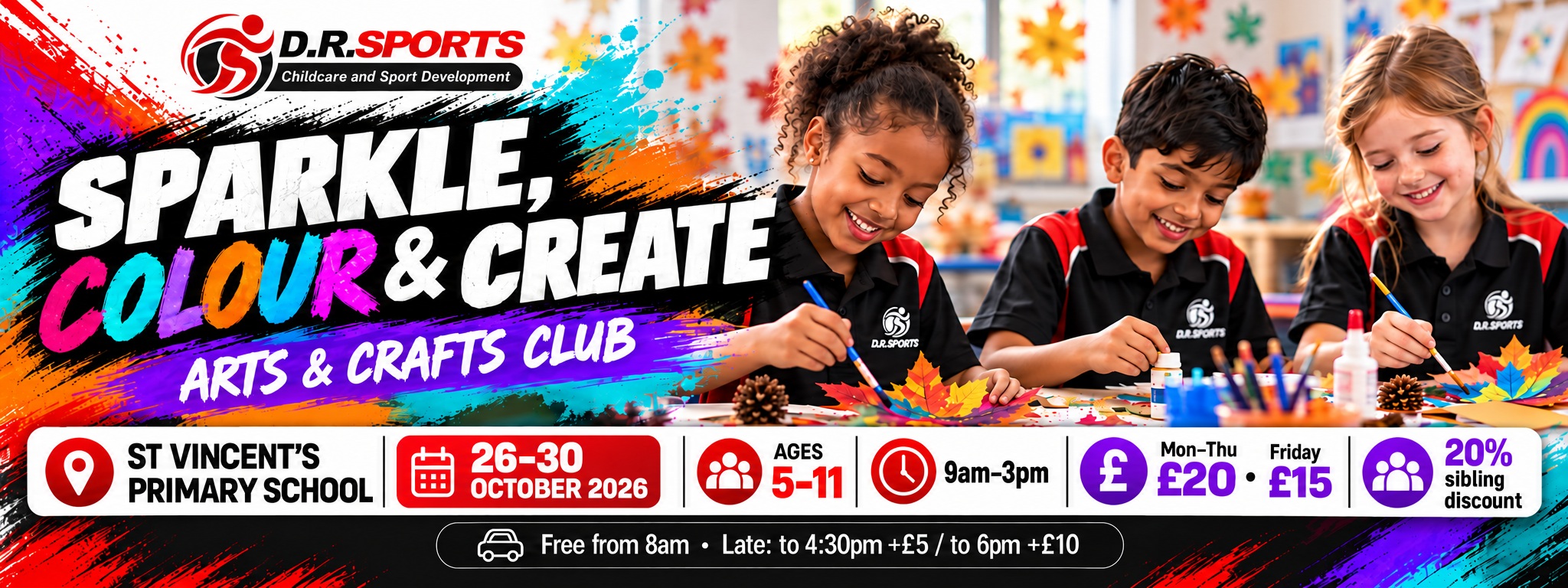 Sparkle, Colour & Create Arts & Crafts, St Vincent’s Primary School, 26–30 October 2026